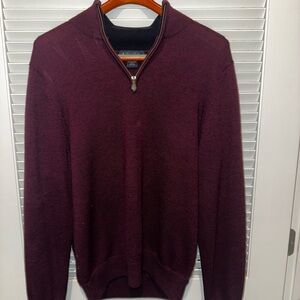 Brooks Brothers Men's Maroon Zip-Up Sweater